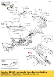 Tutaj możesz zamówić ? A? Cuszek do skrzynek zx1400a6f od Kawasaki , z numerem części 360140030: