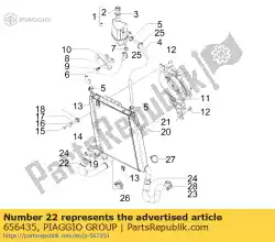 Qui puoi ordinare pompa giunto del radiatore da Piaggio Group , con numero parte 656435: