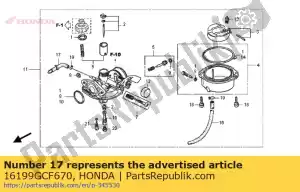 honda 16199GCF670 tubo, ventilação de ar - Lado inferior