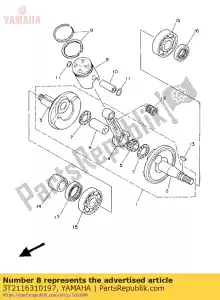 yamaha 3T2116310197 pistón (estándar) - Lado inferior