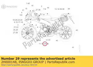 Piaggio Group 2H000148 right lateral side right band decal - Bottom side