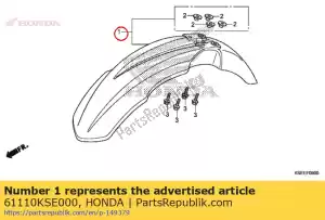 honda 61110KSE000 fender sous assy., fr. - La partie au fond