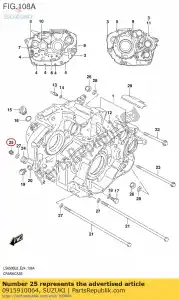 Suzuki 0915910064 écrou, 10 mm - La partie au fond