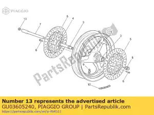 Piaggio Group GU03605240 cubrir - Lado inferior