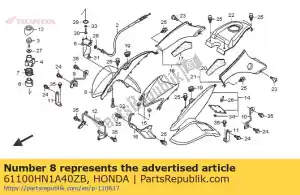 Honda 61100HN1A40ZB guardabarros, r f * y151r * - Lado inferior