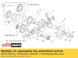 aprilia AP0239015 spring 16.9 - Bottom side