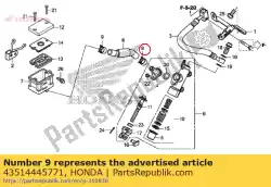 Ici, vous pouvez commander le collier de serrage, maître-cylindre oi auprès de Honda , avec le numéro de pièce 43514445771: