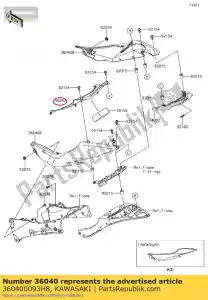 Kawasaki 360400093H8 cover-tail, cnt, ébène - La partie au fond