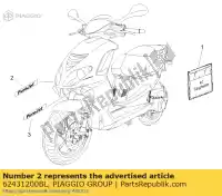 62431200BL, Piaggio Group, Autocollant 