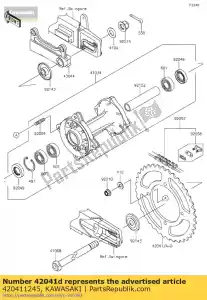 Kawasaki 420411245 roda dentada, 52t - Lado inferior