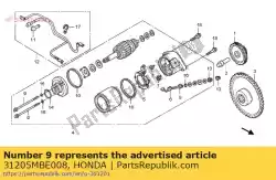 Ici, vous pouvez commander le boulon, réglage auprès de Honda , avec le numéro de pièce 31205MBE008: