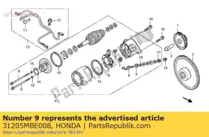 honda 31205MBE008 boulon, réglage - La partie au fond