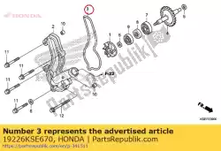 Ici, vous pouvez commander le joint, pompe à eau auprès de Honda , avec le numéro de pièce 19226KSE670: