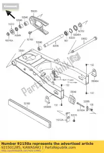 kawasaki 921501285 bout, kettingspanner zx600-d1 - Onderkant