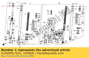 Honda 51400ML7921 conjunto de almofada., r.f - Lado inferior