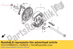 Aquí puede pedir cam, rr. Freno de Honda , con el número de pieza 43141MB0010: