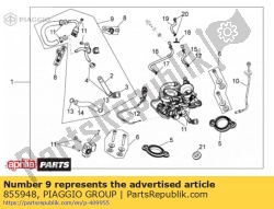 Aprilia 855948, Rail de carburant cpl, OEM: Aprilia 855948