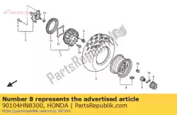 Aqui você pode pedir o parafuso, roda, 10x42 em Honda , com o número da peça 90104HN8300: