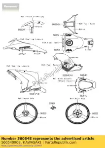 kawasaki 560540908 mark,side cowl.,upp,zx-1 zx100 - Bottom side