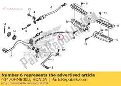 Aquí puede pedir cable comp., freno de pie de Honda , con el número de pieza 43470HM8000: