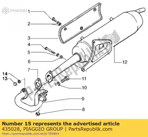 Piaggio Group 435028 tornillo hexagonal m8x110 - Lado inferior