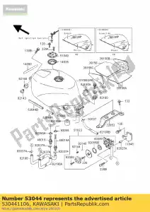 kawasaki 530441106 garniture, capot de capot ex305-a1 - La partie au fond