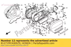 Aqui você pode pedir o moldagem, r. Rr. Alforje em Honda , com o número da peça 81271MCA000ZE: