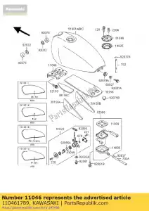 Kawasaki 110461789 bracket,fuel tank - Bottom side