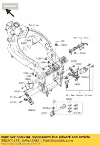 Kawasaki 550200135 guarda, degrau da frente, direita - Lado inferior