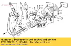 honda 17920MZ5910 cabo comp. b, acelerador - Lado inferior