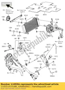 kawasaki 11055101018R beugel, reservoirtank, b ex250 - Onderkant