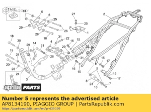 aprilia AP8134190 right anchor plate - Bottom side