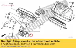 Aqui você pode pedir o banda, conexão do filtro de ar em Honda , com o número da peça 17235MGSD31: