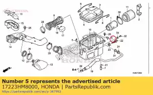 Honda 17223HM8000 mola, caixa do filtro de ar - Lado inferior