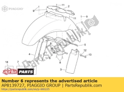 Aprilia AP8139727, Spatbord bescherming, OEM: Aprilia AP8139727