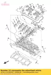 Ici, vous pouvez commander le joint, couvercle de culasse 1 auprès de Yamaha , avec le numéro de pièce 2CR111930000: