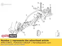 Aqui você pode pedir o pinça de freio dianteiro em Piaggio Group , com o número da peça AP8133851: