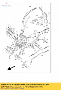 suzuki 1360338E90 tornillo, acelerador - Lado inferior