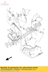 Yamaha 23P262800000 rear view mirror assy (left) - Bottom side