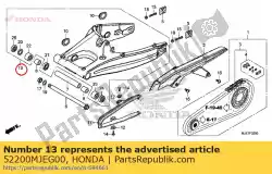 Aqui você pode pedir o swingarm sub assy., rr. Em Honda , com o número da peça 52200MJEG00: