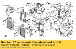 Ici, vous pouvez commander le tuyau, joint de radiateur auprès de Honda , avec le numéro de pièce 19239MCB610: