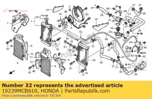 honda 19239MCB610 tuyau, joint de radiateur - La partie au fond