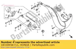 Here you can order the no description available at the moment from Honda, with part number 18330KSK711: