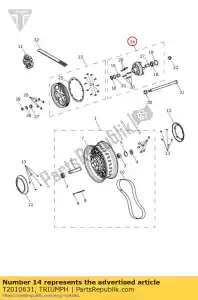 triumph T2010631 pulley carrier assy - Bottom side