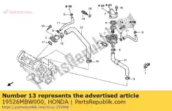 Here you can order the hose b, water from Honda, with part number 19526MBW000: