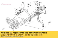 Aquí puede pedir manguera b, agua de Honda , con el número de pieza 19526MBW000: