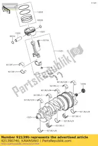 Kawasaki 921390740 casquillo, manivela, # 1 y # 3 y # 5, b - Lado inferior