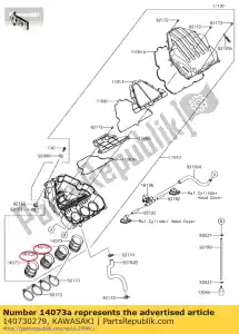 kawasaki 140730279 duct,#2 zr1000daf - Bottom side