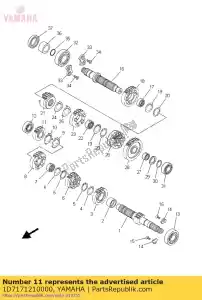 yamaha 1D7171210000 gear, 2nd pinion - Bottom side