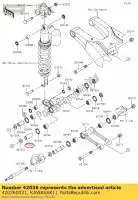 420360021, Kawasaki, tuleja wahacza, l = kx250 kawasaki  klx kx 250 450 2006 2007 2008 2009 2010 2011 2012 2013 2014 2015 2016 2017 2018 2019 2020 2021, Nowy